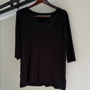 J Jill 3/4 Sleeve Black Women's Top